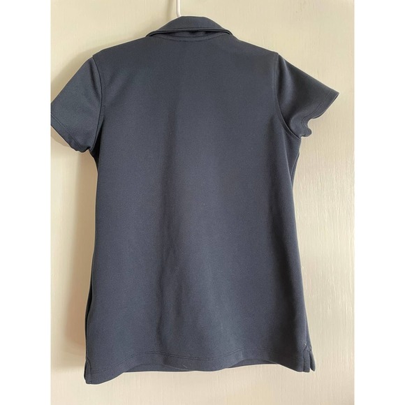 Land's End navy blue, short sleeve collared top. Size 7-8. - Picture 2 of 5